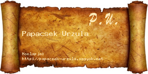 Papacsek Urzula névjegykártya